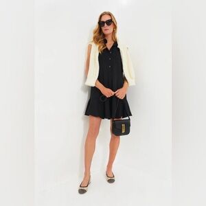 Tuckernuck Black Crepe Sleeveless Callahan Shirt Dress